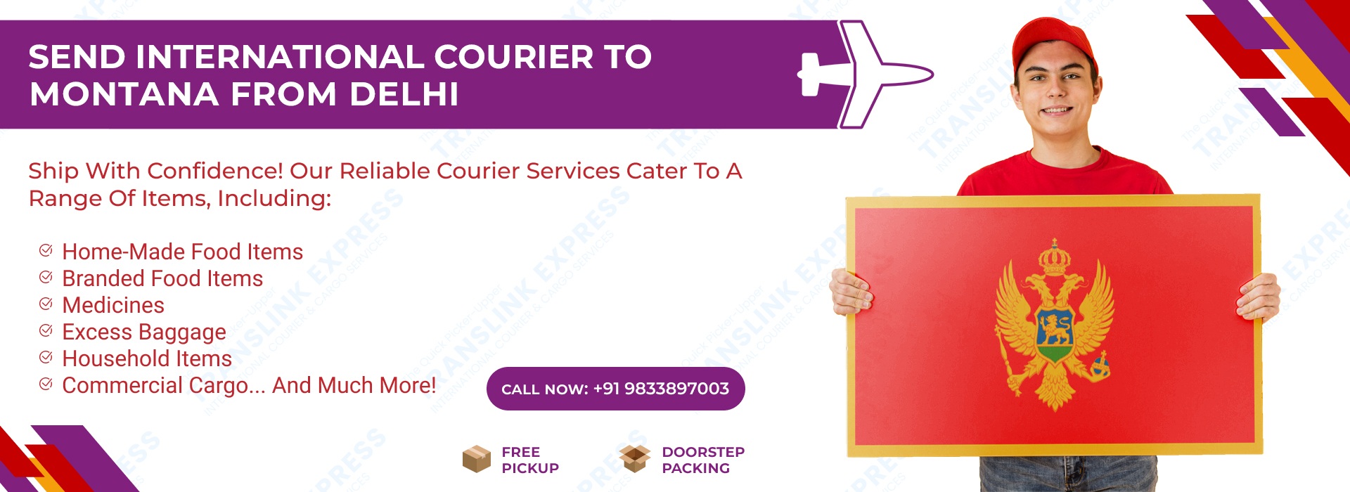 Courier to Montana From Delhi